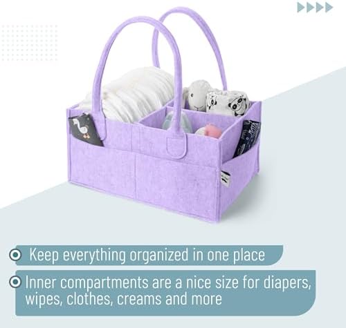 Mr. Pen- Baby Diaper Caddy Organizer, lavender dream - Image 4