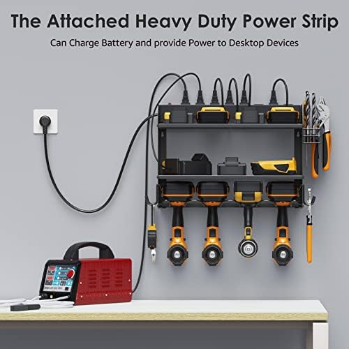 CCCEI Wall Mount Modular Tool Charging Organizer, Black, 2 Pack, 3 Tier. - Image 4