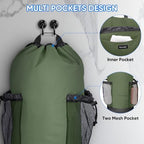 BALEINE 120L Laundry Bag Backpack, 900D Oxford Fabric Large Travel Laundry Bags with Shoulder Straps and 2 Mesh Pockets for College Dorm, Apartment, Laundromat (Green, 120L) - Image 4