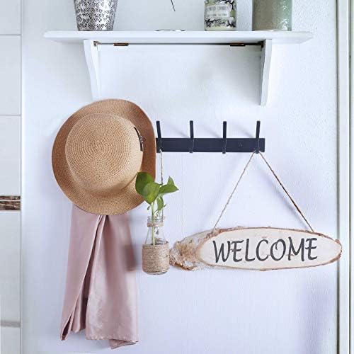 WEBI Coat Rack Wall Mounted,17-1/8 Inch Hooks for Hanging Coats,Heavy Duty Metal Hook Rail with 6 Double Dual Hooks Hanger Wall Mount for Purse Clothes Jacket Backpack Entryway,Black - Image 5