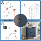Barnyatoh Farmhouse Shoe Storage Cabinet with 2 Flip Drawers & Barn Door - Image 4