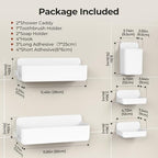 Orimade Shower Caddy 5-Pack, No-Drill Adhesive Shelves for Bathroom, Rustproof ABS Storage Organizer Set, White - Image 7