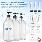 GMISUN Laundry Detergent Soap Dispenser, Plastic Liquid Laundry Detergent Dispenser, Container for Farmhouse Laundry Room Decor, Organizer for Liquid SoftenerBleach Heavy Duty Plastic Bottle(3 Pack) - Image 3