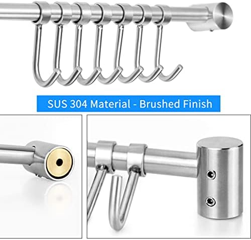 Audmore Kitchen Utensil Rack 2PCS, 15.6” Pot & Pan Hanging Rack Wall Mount - Image 2