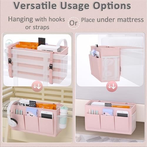 Bedside Caddy Storage Organizer for Bed Rails, Bed Caddy with 6 Pockets - Image 2