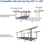 FLEXIMOUNTS 4x8 Overhead Garage Ceiling Storage Rack Organization, Black - Image 4