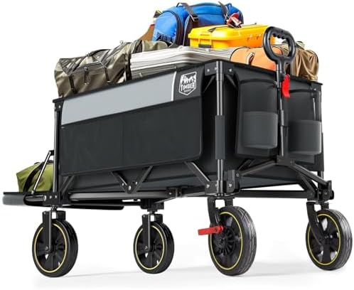 Timber Ridge 49" Extra Long Collapsible Folding Wagon with Tailgate&Brakes by TIMBERRIDGE