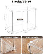 2 Tier Bathroom Counter Organizer, Clear Vanity Shelf Organizer for Skincare & Perfume, Non-Slip Bathroom Counter Shelf for Small Spaces, Bathroom Vanity Organizer Countertop (Rectangular) - Image 3
