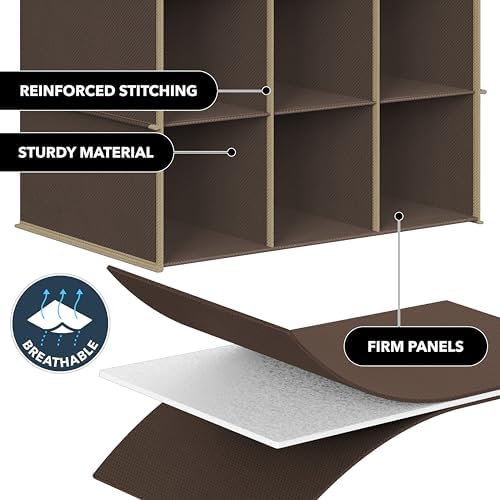 Simple Houseware 24 Section Shelves Hanging Shoes Organizer, Brown - Image 5
