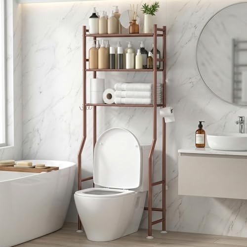GloTika 3-Tier Over Toilet Storage, Anti-Tilt, 64" H, Bronze by QualityHomewareTimlessComfort