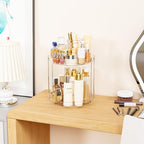 Yieach Clear 360 Rotating Bathroom Counter Organizer,2 Tier Spinning Perfume Organizer and Makeup Tower for Lotion,Hair,Face Skincare Beauty Products,Tiered Lazy Susan and Makeup Organizers for Vanity - Image 5