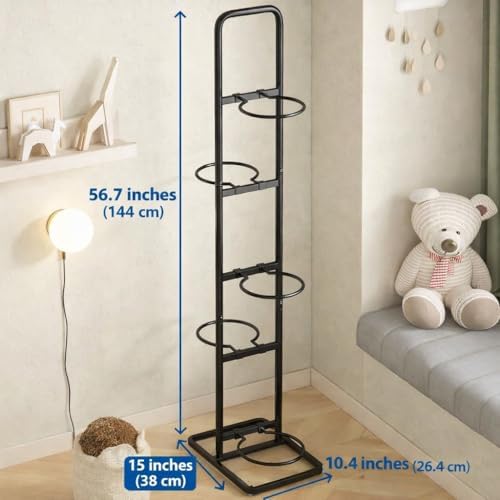 Vertical Ball Storage Rack - Adjustable 5-Tier Sports Organizer Stand for Basketball, Soccer, Volleyball and More（56.7inches） - Image 5