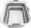 SAMMART 42L (11 gallon) Collapsible Plastic Laundry Basket - Foldable Pop Up Storage Container/Organizer - Space Saving Hamper/Basket (1, Grey/White) by SAMMART