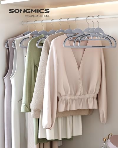 SONGMICS 50 Pack Coat Hangers, Heavy-Duty Plastic Hangers, U-Shaped Opening - Image 2