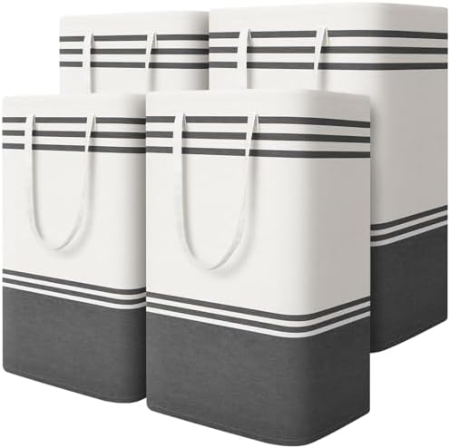 4 Pack Large Laundry Baskets, Laundry Hampers, Freestanding Waterproof Collapsible Clothes Bag with Extended & Reinforced Handles - Clothes Basket for Dorm, Bathroom, Home (75L) by EpicTotes