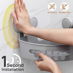 LEVERLOC Corner Shower Caddy Suction Cup, shower shelves suction cup, Grey - Image 2