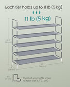 SONGMICS 5-Tier Shoe Rack, Shoe Storage for Hallway Closet - Image 3