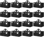 16 Pack Extra Large Clothes Storage Bins with Lids, Moving Bags, Black | Storage Bags with Reinforced Handles & Heavy-Duty Zippers, Moving Boxes Totes for Clothes Packing, Dorms, College Supplies by ukeetap