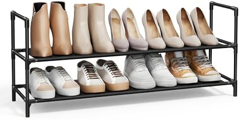 SONGMICS 2-Tier Shoe Rack, Shoe Storage for Hallway Closet by Unknown
