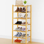 Smiry Bamboo Shoe Rack, 8 Vertical Slats, 6 Tier - 17.3" Wide, Natural by Smiry