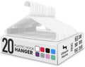 Utopia Home Plastic Hangers 20 Pack – Built-in Strap Hooks White by UTOPIAHOME