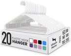 Utopia Home Plastic Hangers 20 Pack – Built-in Strap Hooks White by UTOPIAHOME