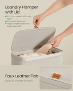 SONGMICS Laundry Basket, 65L Laundry Hamper with Lid, 1 Removable Liner Bag - Image 4