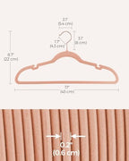 SONGMICS Velvet Hangers 100 Pack, Non-Slip Suit Hangers, Space-Saving | Clothes Hangers with Shoulder Notches, Pants Bar, 360° Swivel Hook, for Closet, Jelly Pink - Image 6