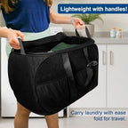 Collapsible Laundry Baskets, Tear Proof Pop Up Laundry Hamper with Lid, Dual Handles Durable Foldable Laundry Basket, Easy to Carry Laundry Hamper for Home, Laundry Room, Bedroom, Dorm, Travel Black - Image 6