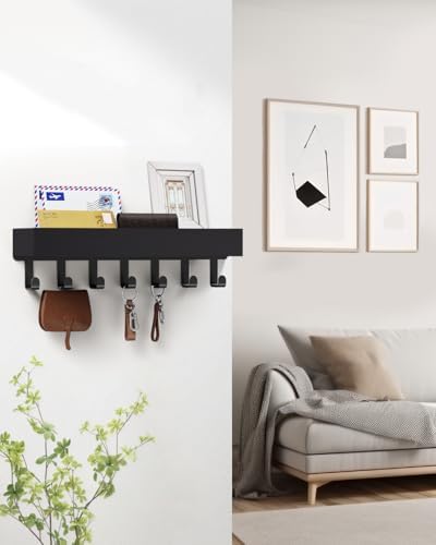 Key Holder Wall Mount Magnetic Adhesive, Key Hooks Rack with Shelf - Image 5