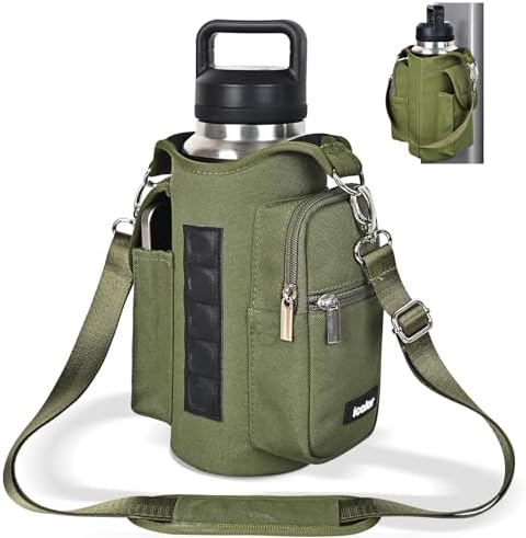 icolor Magnetic Gym Bag Water Bottle Carrier Holder with Phone Pockets & Shoulder Strap,Gym Magnetic Bag 5 Built-in Magnets Gym Accessories Organizer Sling Bottle Bag Pouch Sleeve by icolor