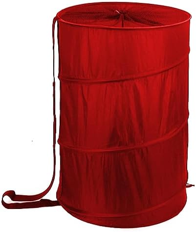 BATTOO Collapsible Laundry Baskets- Foldable Hamper for Laundry Extra Large Pop Up Laundry Hamper 107L with Long Straps Drawstring Clothes Hamper for Bathroom, Campout, Dorm or Travel Red by BATTOO