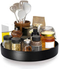 Metal Lazy Susan Organizer, 10 Inch Anti-Rust Turntable for Cabinet, Kitchen, Dining Table, Bathroom – Rotating Spice Rack, Spinner Storage, Round Carousel Organizer for Countertop Black by Unknown
