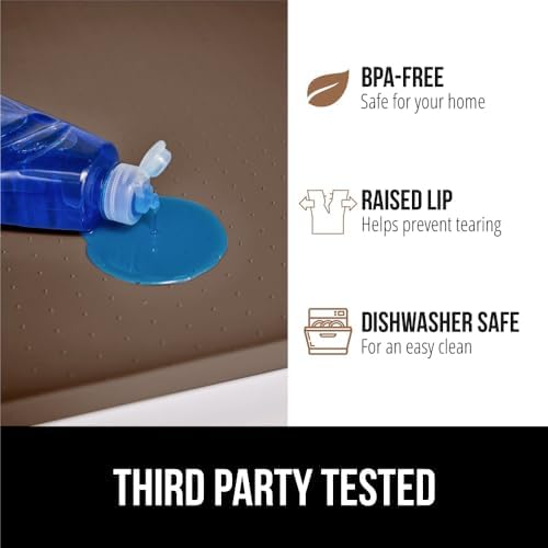 GORILLA GRIP Waterproof Silicone Under Sink Mat, Stay in Place 34x22 Coffee - Image 4