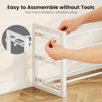 Homeiju Expandable Shoe Rack, 2 Tier Metal Shoe Shelf, Adjustable Shoe Stand for Sneakers, Boots, Heels, Heavy-Duty Steel Standing Shoe Organizer for Entryway, Closet, Bedroom, White - Image 5