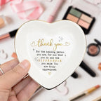 Thank You Heart Trinket Dish – Gold Rim Ceramic Jewelry Tray Appreciation Gift for Teacher, Coworker, Friend, Nurse, Boss – Decorative Ring Holder, Jewelry Catchall, Gratitude Gift - Image 4