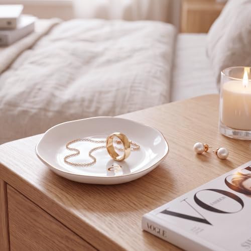 Ceramic Jewelry Tray, White Initial A Personalized Jewelry Dish - Image 6