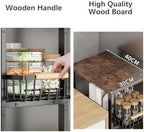 Metal Wire Baskets with Wheels, Stackable Storage Bins Kitchen Organizer Shelf, Multi Layer Fruit Vegetable Cart Dishes Seasonal Rack Freestanding with Pull Out Slide Drawer - Image 7