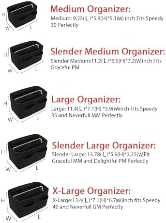 LEXSION Felt Purse Organizer Insert, Tote Bag Shaper Dividers with 5 Sizes - Image 6