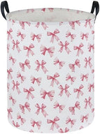 Essme Kids Laundry Basket,Pink Hamper Waterproof Storage Bin for Girls, Pink Hamper,Gift Baskets(Pink Bowknot) by ESSME
