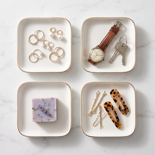 12 Pack Ceramic Jewelry Trays, 4.6 Inch Decorative Trinket Dish Set for Vanity Organizer & Bathroom Decor, Birthday Gifts for Women - Image 7