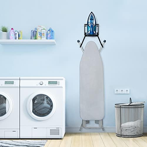 ORLESS Over The Door/Wall Mount Ironing Board Hanger, Laundry Room Iron and Ironing Caddy Board Storage Holder, Black - Image 4