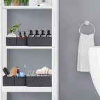 Posprica Woven Storage Baskets for Organizing 6 Pack, Large&Small Storage Cube Bins Set for Bathroom, Storage Boxes Container for Drawer, Closet, Shelf, Dresser, Dark Grey - Image 3