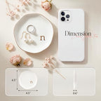 Ceramic Jewelry Tray, White Initial N Personalized Jewelry Dish - Image 2