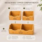 Stackable Bamboo Pantry Storage Bins, Potato Onion Storage Organizer, 3-Tier Fruit and Vegetable Basket with Easy Access Design, Countertop Pantry Organizer for Kitchen Storage and Organization - Image 6