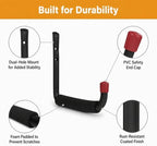 6 Pack Garage Hooks Heavy Duty, Utility Steel Hooks with EVA Foam Padding, 4.64inch Wall Mount J Organizer Hanger for Hanging Bikes Kayak Garden Tool Hose Bike Shelf - Image 4