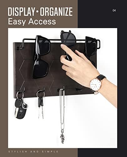 Emibele Sunglass Organizer Wall Key Holder,Decorative Wood Wall Organizer - Image 5