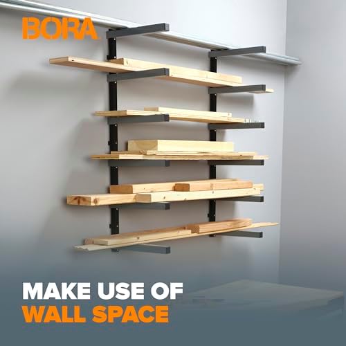 BORA Wood Rack, 6-Level Wall Mount Lumber Storage Rack for Wood Storage - Image 5