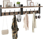 YMYNY Coat Rack Wall Mount with Shelf and Hooks, Silver Gray UHWS001Y-2 by High-qualityhomefurnishing