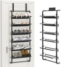 BUKFEN 6-Tier Adjustable Metal Shoe Rack, Over Door & Wall Mount Organizer by bukfen